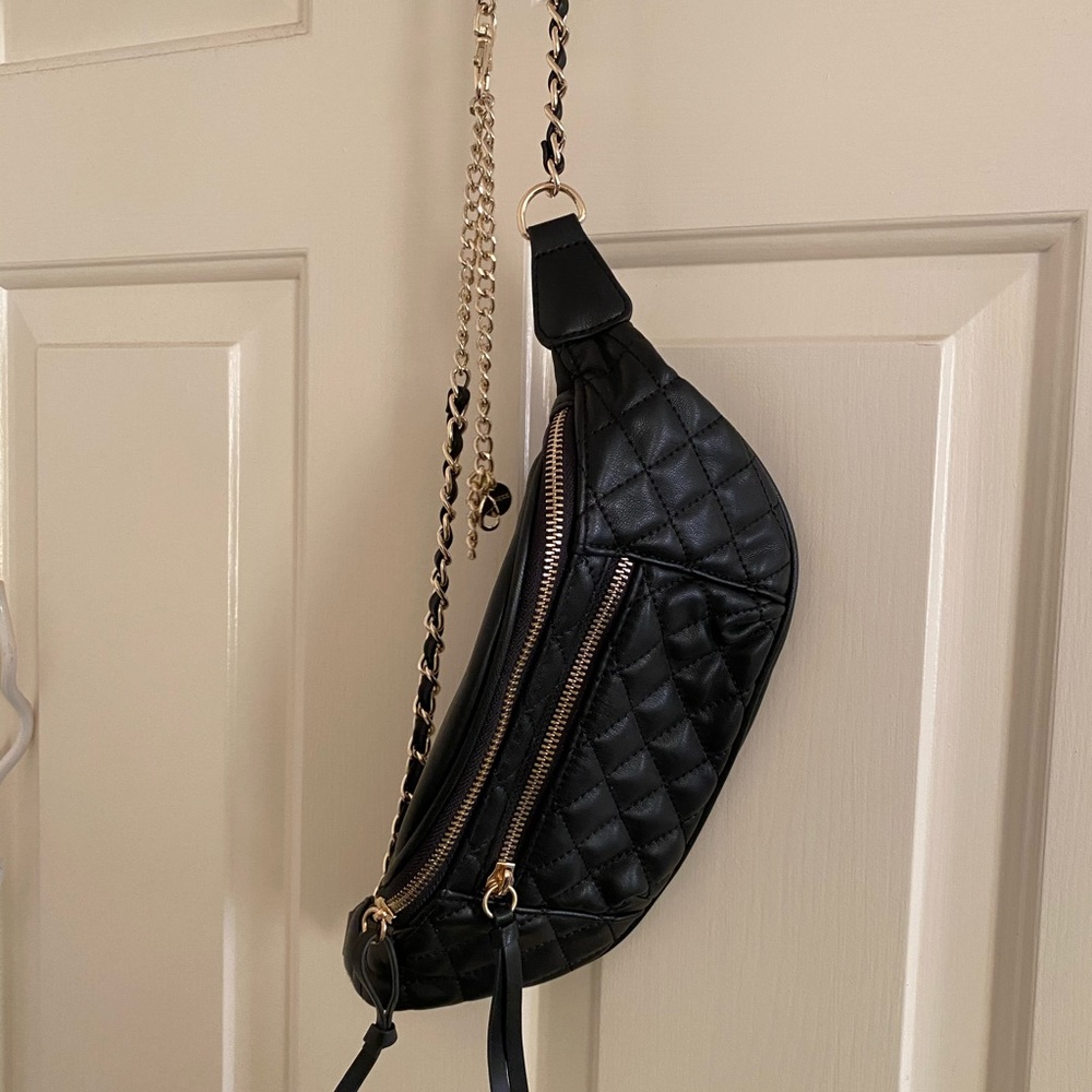 Black waist bag.